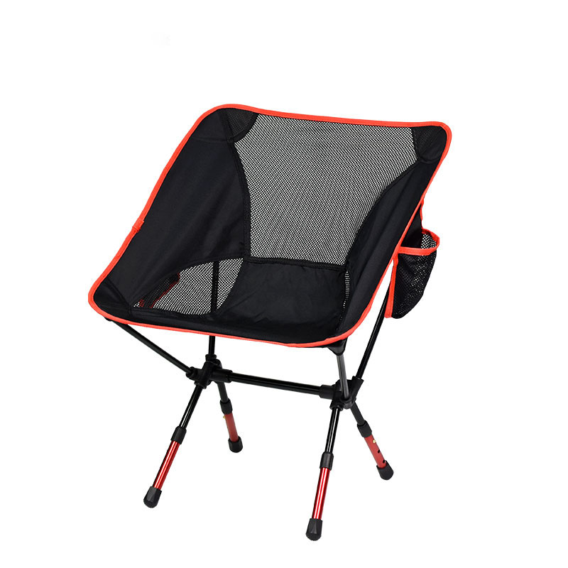 Chaise de camping pliante réglable avec poche latérale