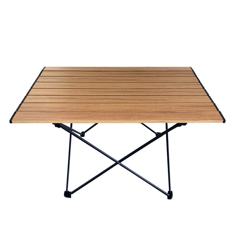 Table de camping imperméable en aluminium à grain de bois